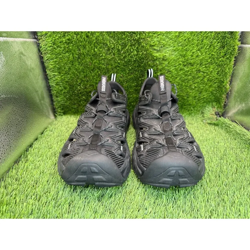 Hoka One One Hopara 1106534-BBLC Hiking Sandal Men's 14 Black Platform Slingback